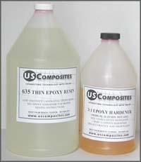 GALLON 635 THIN EPOXY RESIN & 1/3 GALLON 3:1 HARDENER